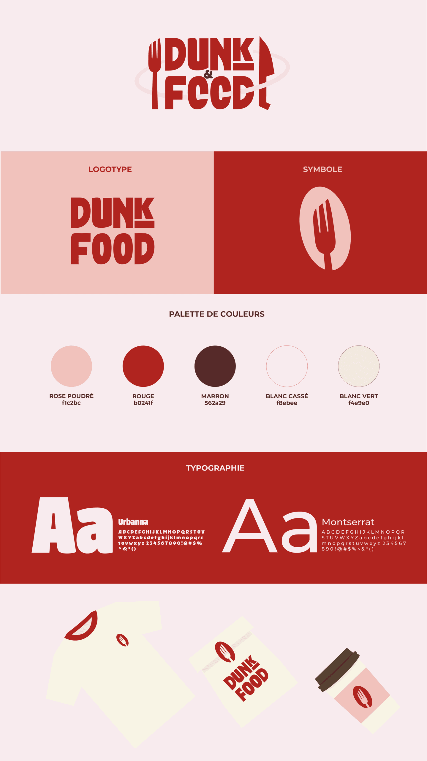 Direction artistique Dunk & Food — charte graphique complète par Kanae Studio